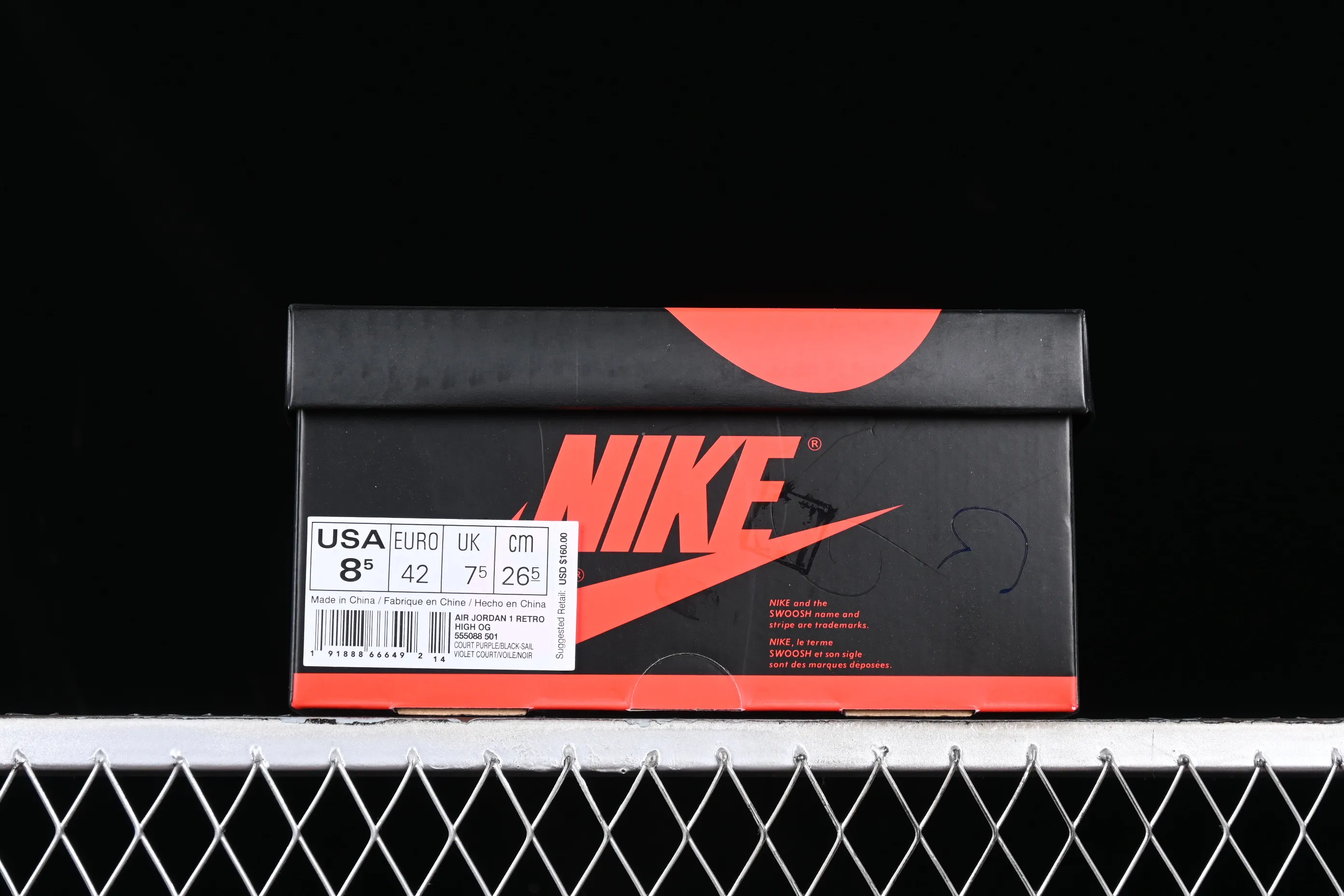 All categories Air Jordan Jordan series basketball shoes Air Jordan 1 High Pure original Air Jordan 1 Court Purple AJ1 Joe 1 black purple toe basketball shoes 555088-501